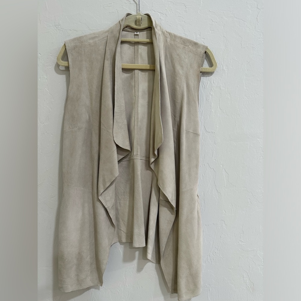 Beige leather vest